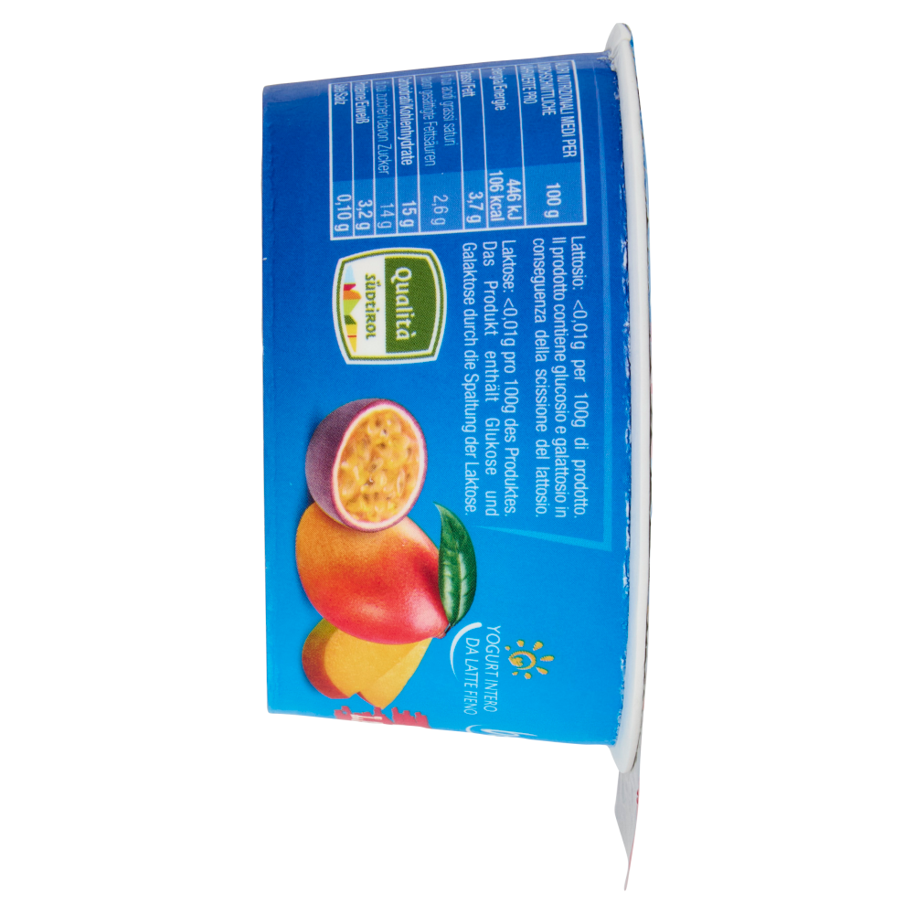 bella vita Yogurt Intero da Latte Fieno Senza Lattosio Goloso Mango e Maracuja 150 g