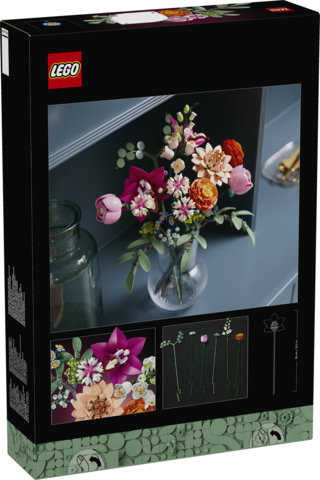 LEGO Botanicals 10342 Bouquet di Fiori Rosa, Kit Modellismo Adulti, Decorazioni Casa con Piante Finte, Idea Regalo Donna o Uomo