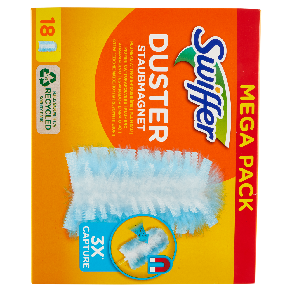 Swiffer Duster Cattura Polvere - Ricarica 18 Piumini per spolverare