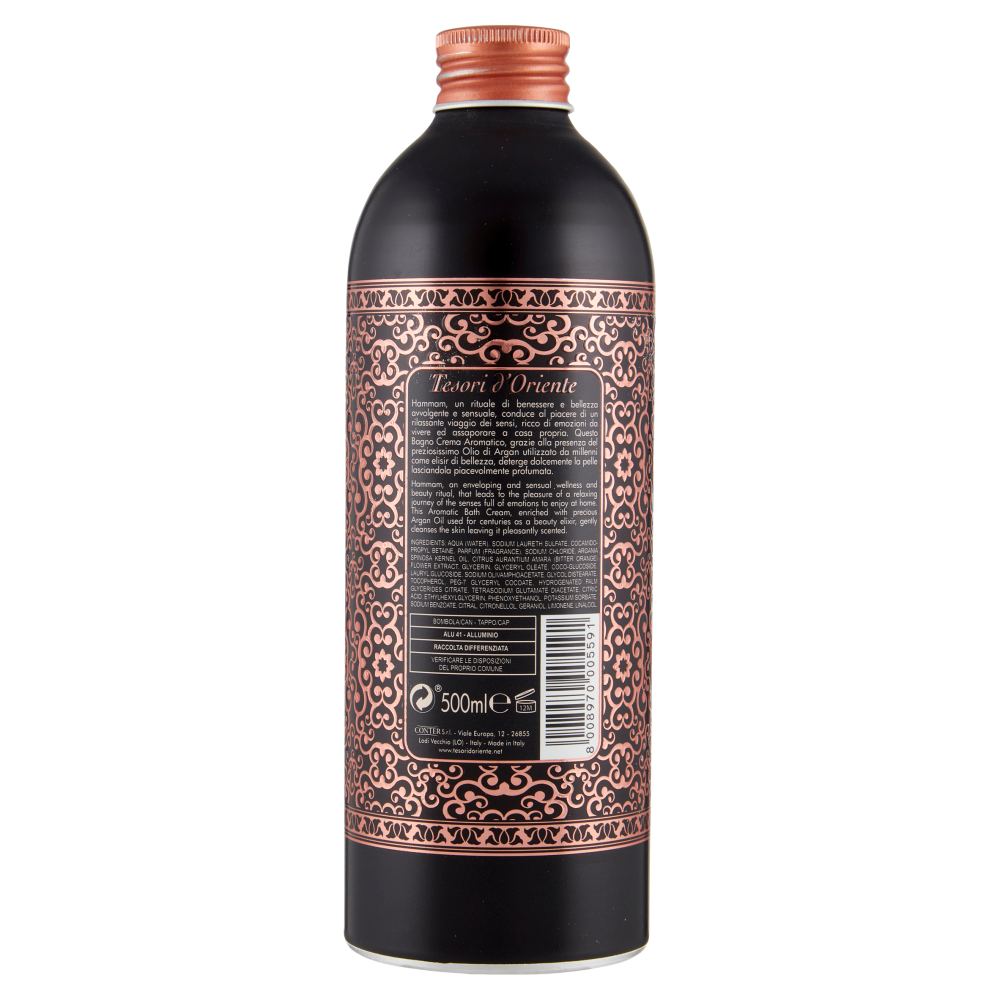 Tesori d'Oriente Hammam Bagno Crema Aromatico Olio di Argan e Fiori di Arancio 500 ml