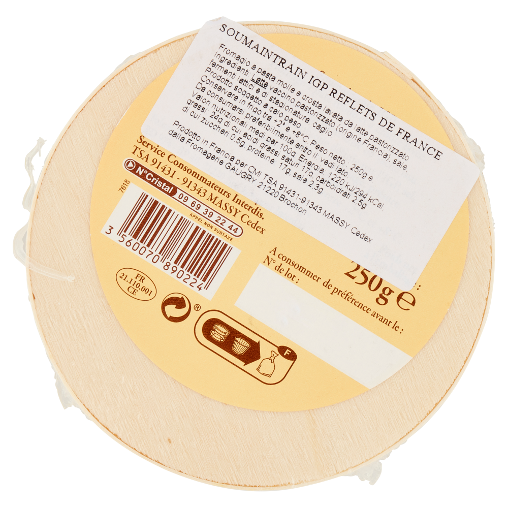 Reflets de France Soumaintrain IGP fabriqu&eacute; et affin&eacute; en Bougogne 250 g