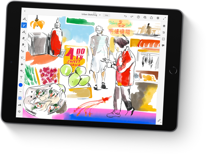 Apple iPad , 10.2" LED, 2160 x 1620, A13 Bionic, 256GB, 802.11ac Wi-Fi 5, Bluetooth 4.2, Touch ID, 8MP + 12MP, iPadOS