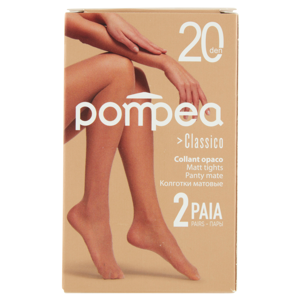 pompea Classico Collant opaco 20 den 1/2-S Ambrato 2 Paia