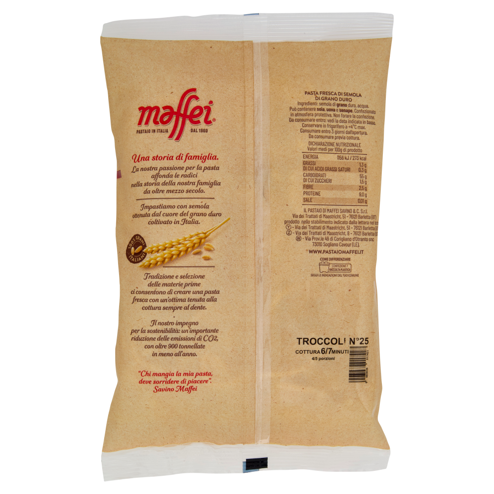maffei Pasta Fresca di Semola di Grano Duro Troccoli N°25 500 g