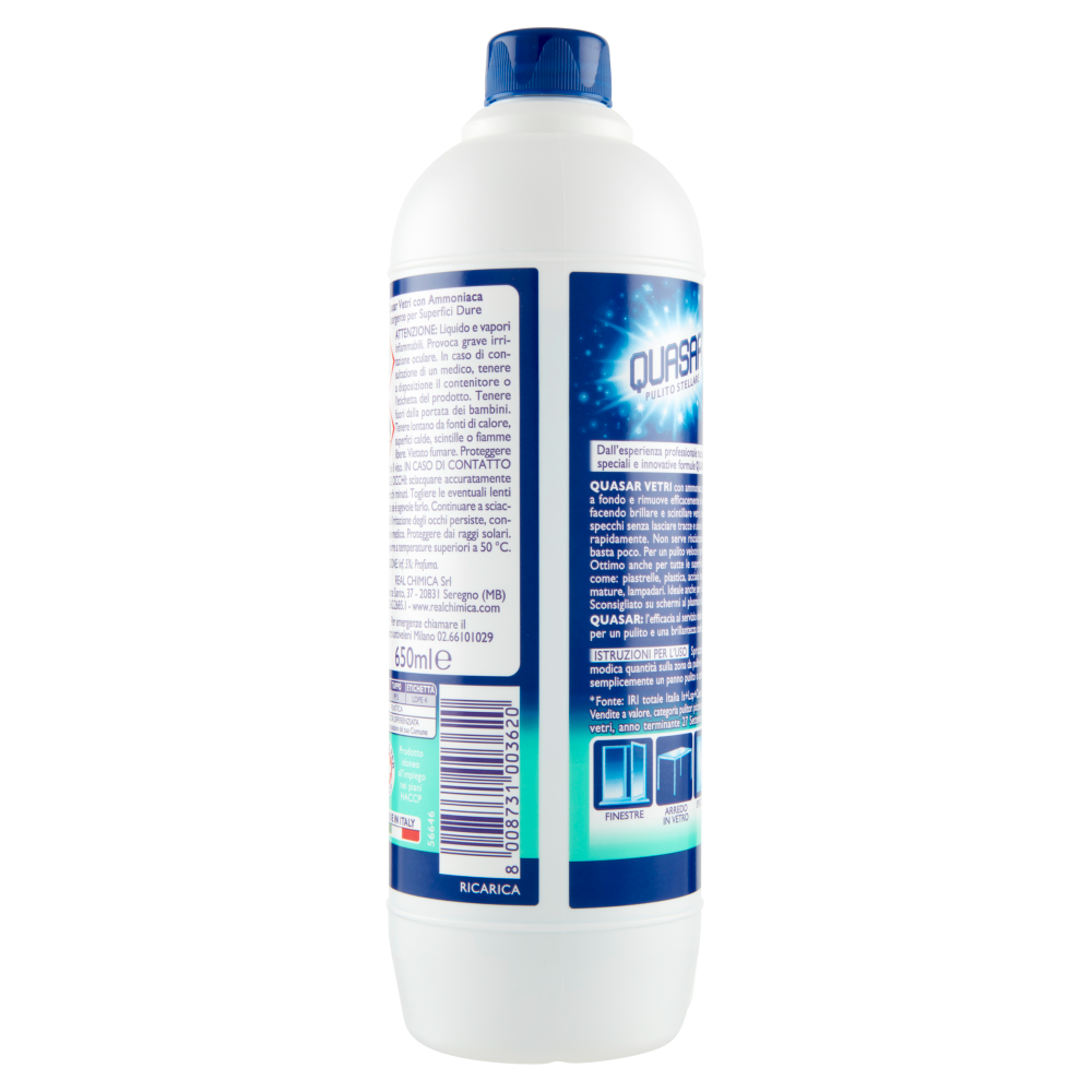 Quasar Vetri con Ammoniaca Ricarica 650 ml