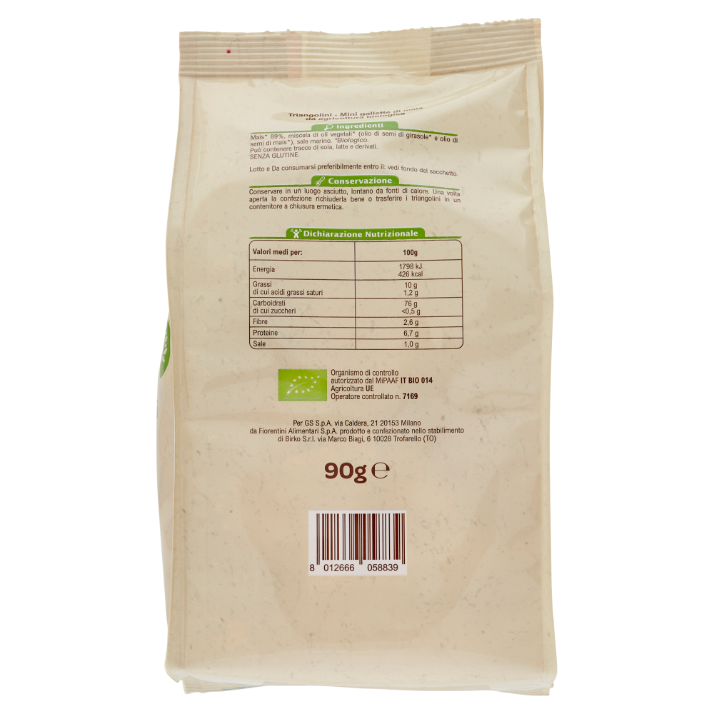 Carrefour Bio Triangolini di mais 90 g