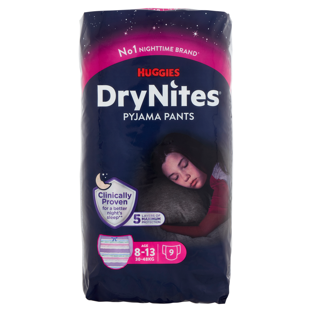Huggies DryNites Pyjama Pants Age 8-13 30-48 Kg 9 pz