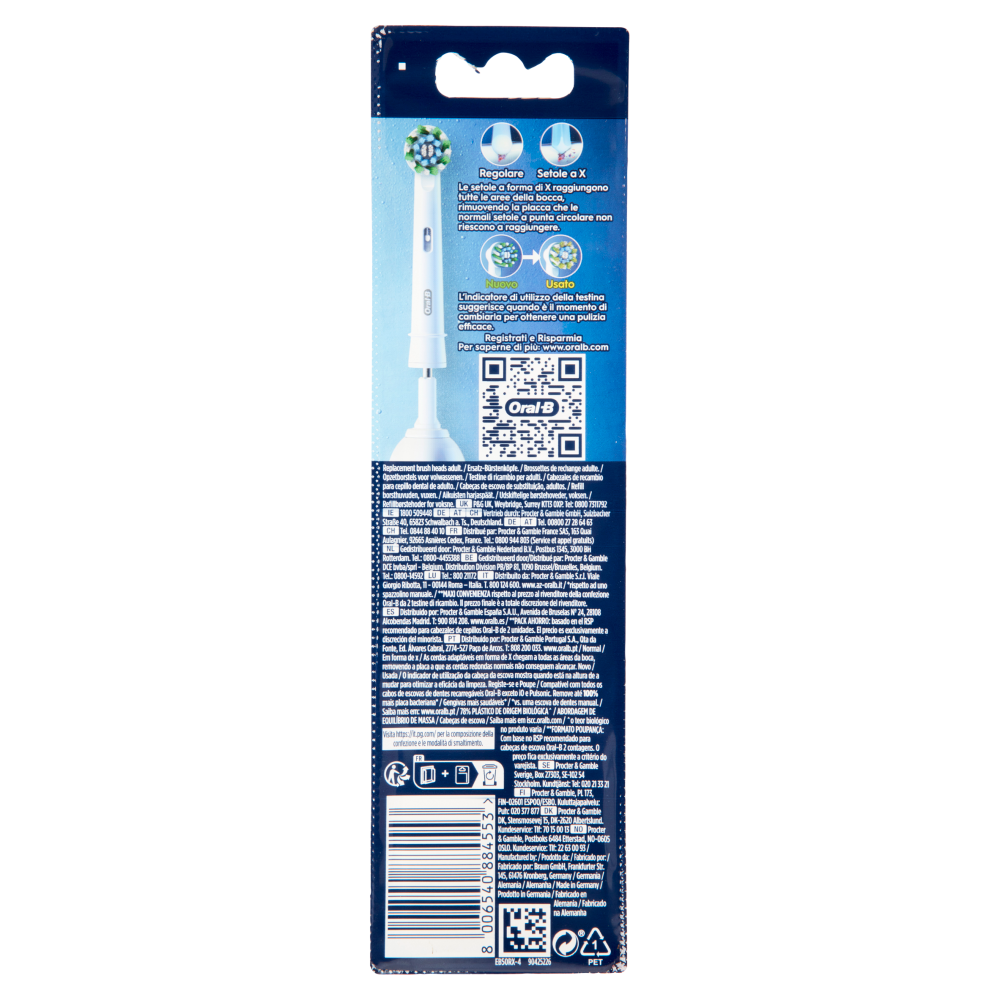Oral-B Testine di Ricambio Pro Cross Action per Spazzolino Elettrico Denti Ricaricabile 4 pz