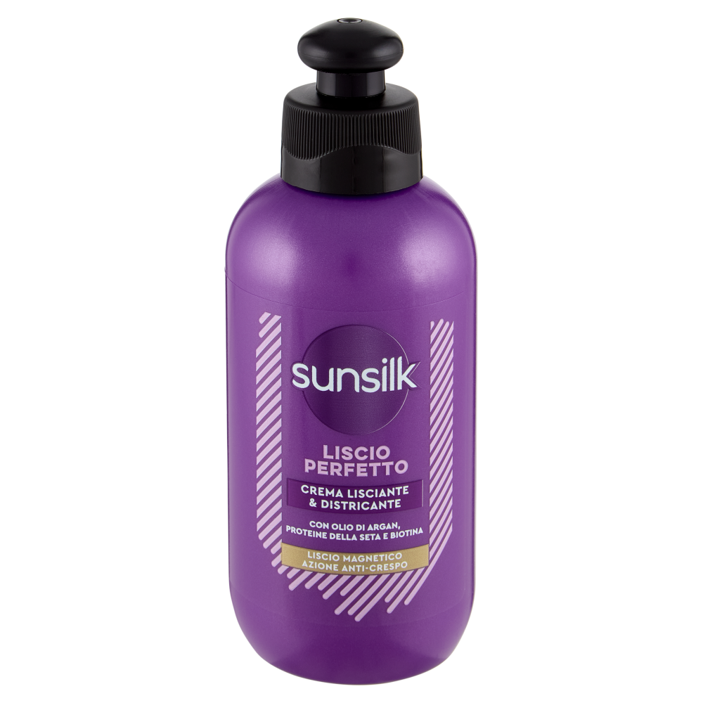 sunsilk Liscio Crema Lisciante & Districante con Olio di Argan, Proteine della Seta e Biotina 200 mL
