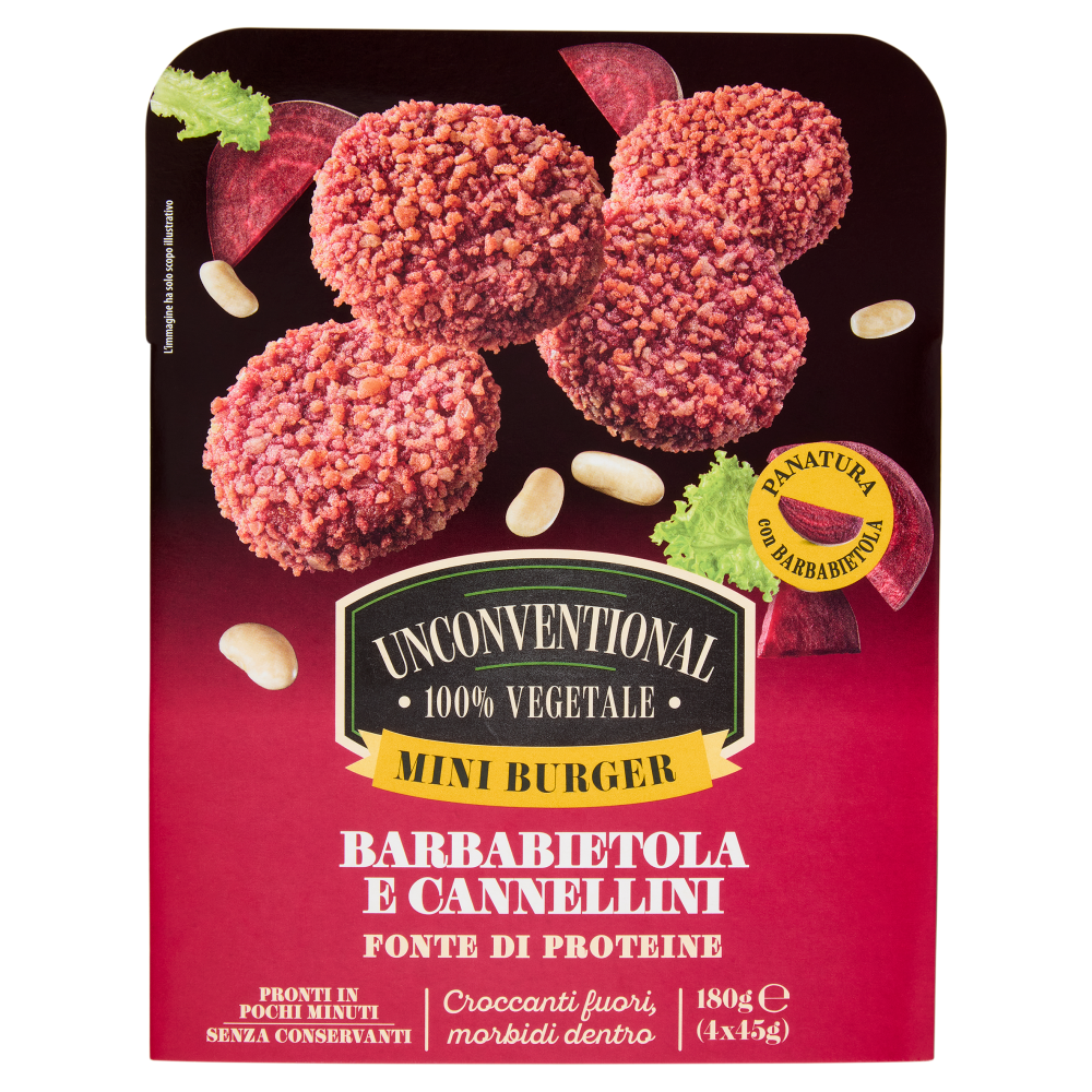 Unconventional Mini Burger Barbabietola e Cannellini 4 x 45 g