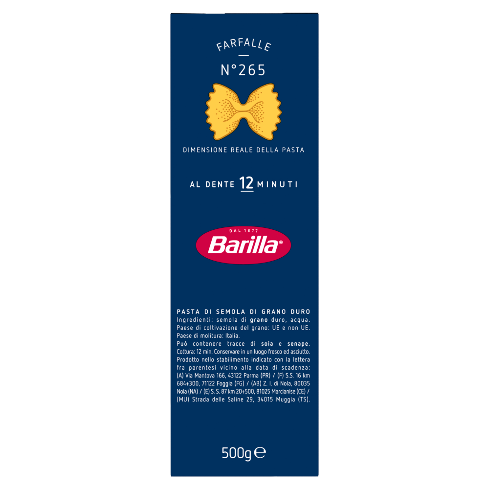 Barilla Pasta Farfalle n.265 500g