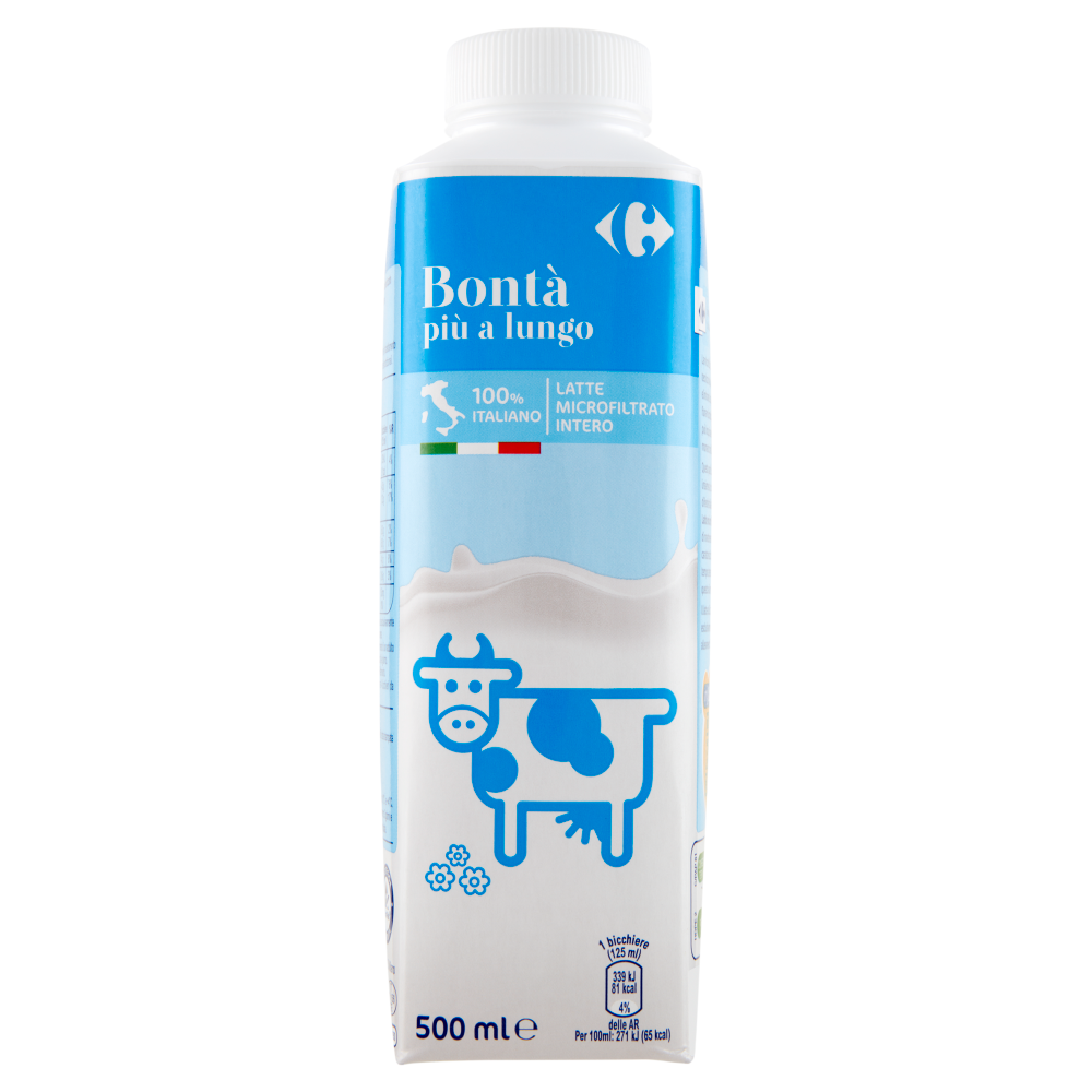 Carrefour Bontà più a lungo Latte Microfiltrato Intero 500 ml
