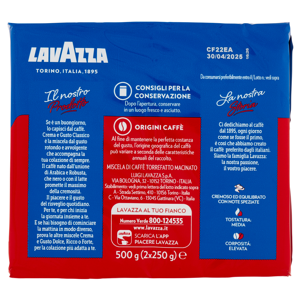 Lavazza crema e gusto Classico Caffè Macinato 2 x 250 g