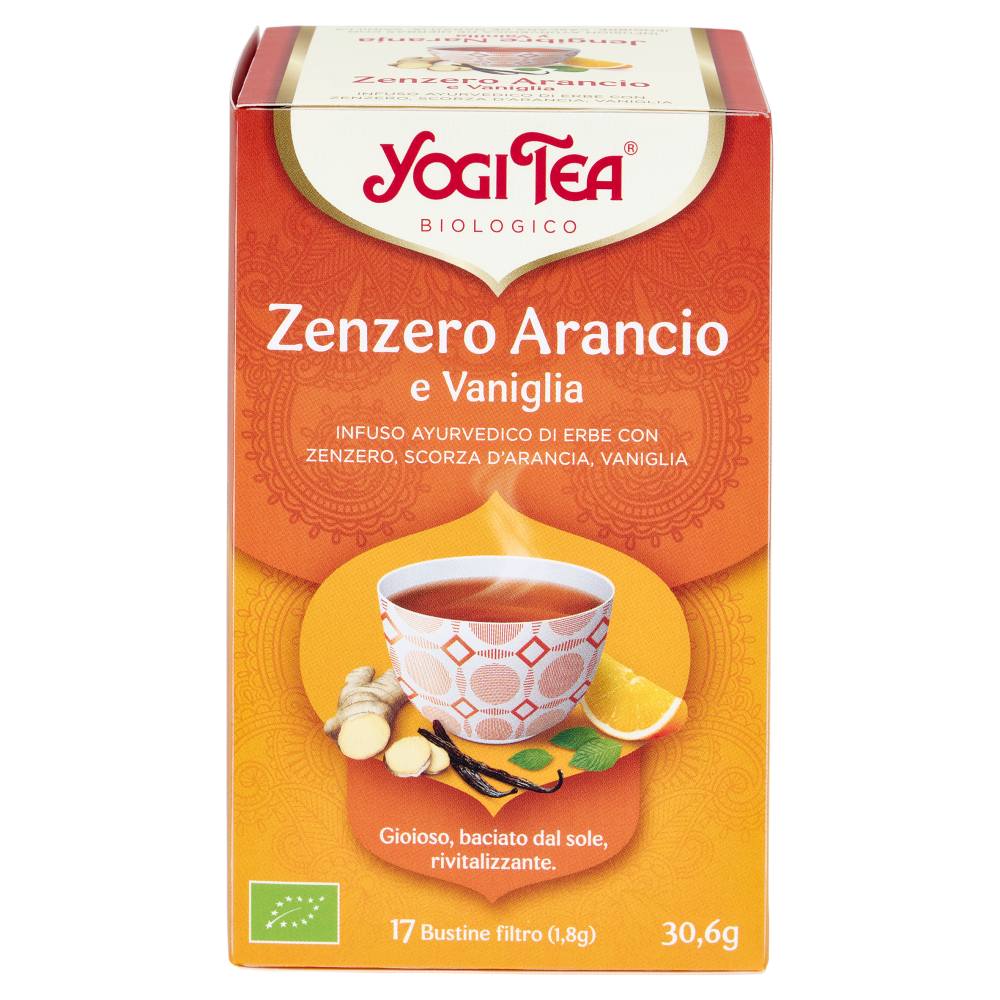 Yogi Tea Zenzero Arancio Bio infuso ayurvedico di erbe con zenzero, scorza d'arancia, vaniglia-30,6g