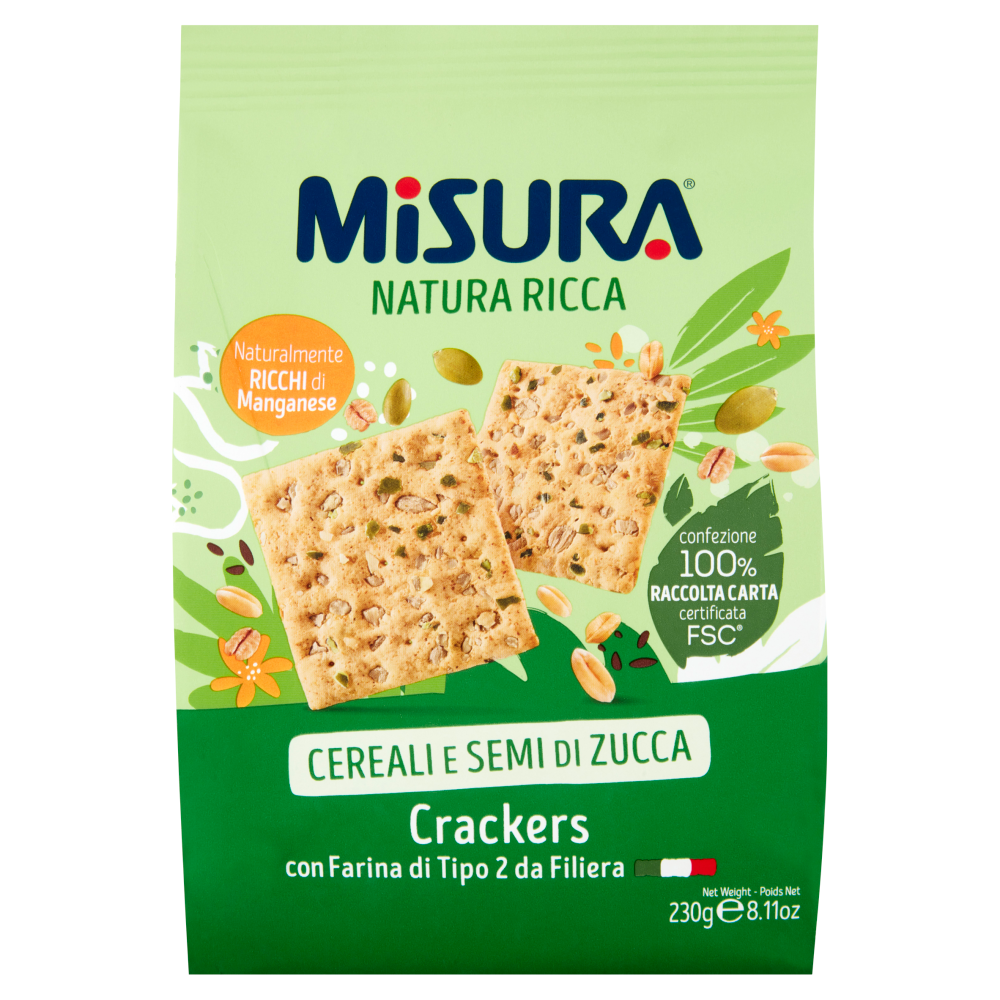 Misura Natura Ricca Cereali e Semi di Zucca Crackers 230 g
