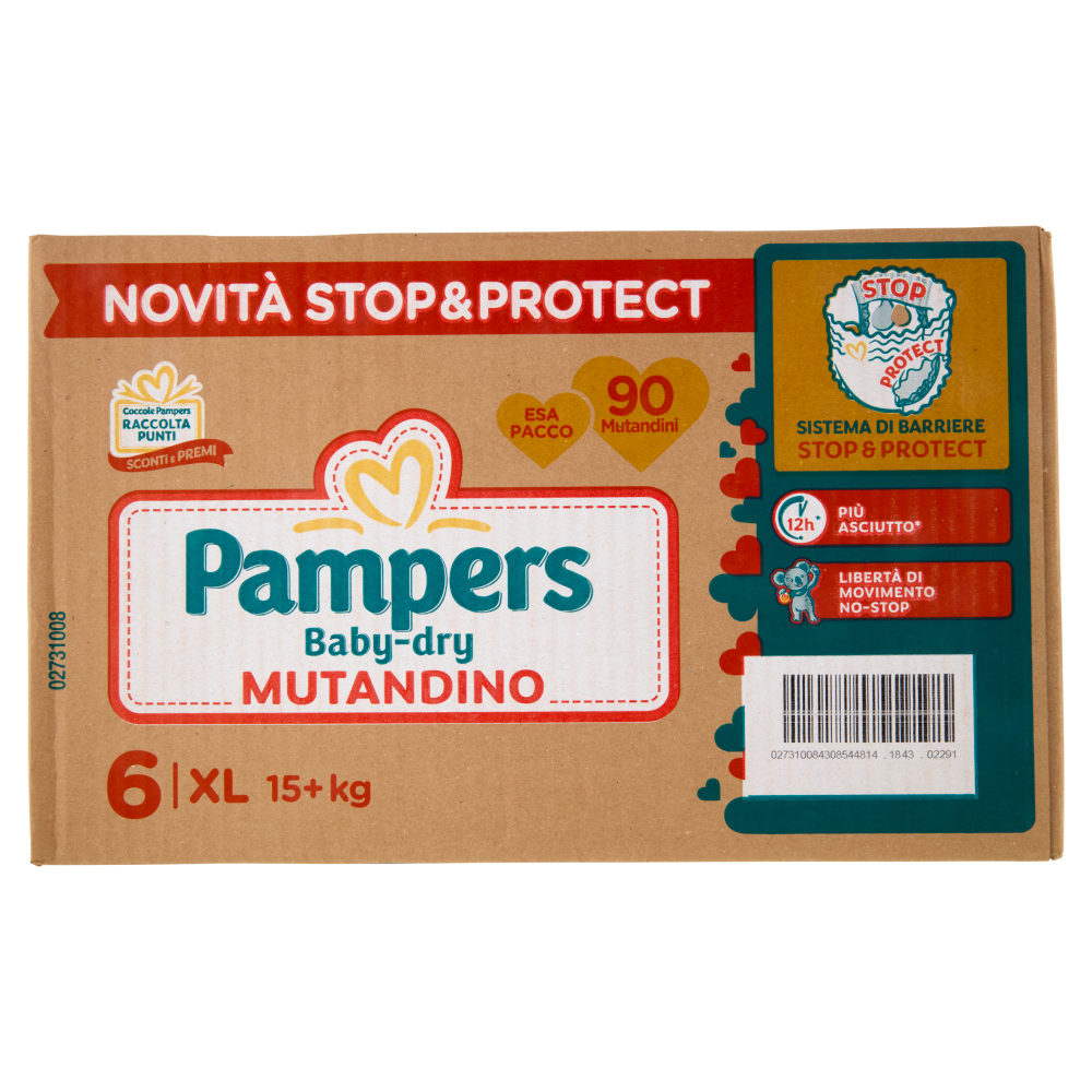 Pampers Baby-dry Mutandino XL 90 pz