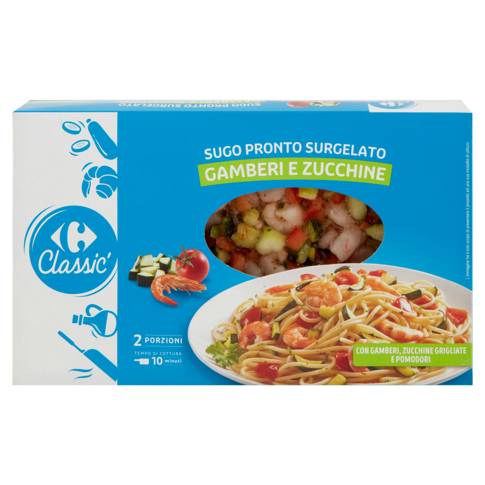 Carrefour Classic Sugo Pronto Surgelato Gamberi e Zucchine 350 g