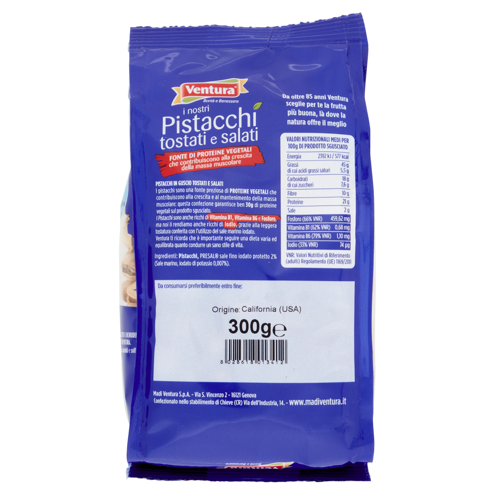 Ventura i nostri Pistacchi tostati e salati 300 g