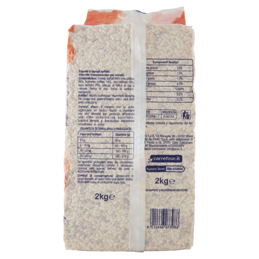Simpl Mix di Cereali Soffiati Cotti per animali 2 kg