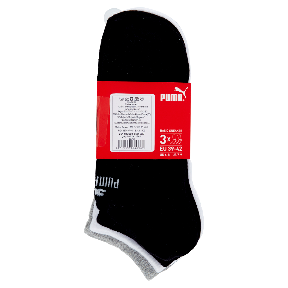 Puma Basic Sneaker 3x grey / white / black tg. 39-42