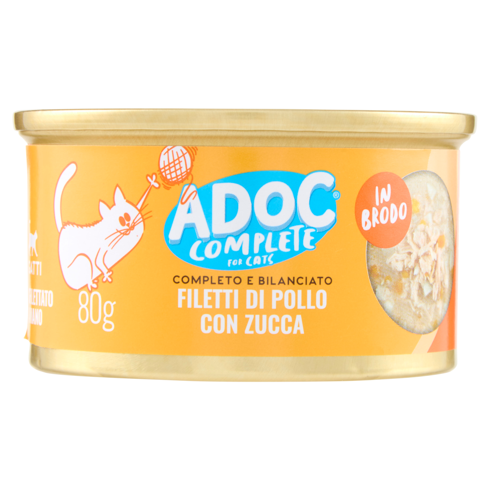 ADoC Complete For Cats Filetti di Pollo con Zucca in Brodo 80 g