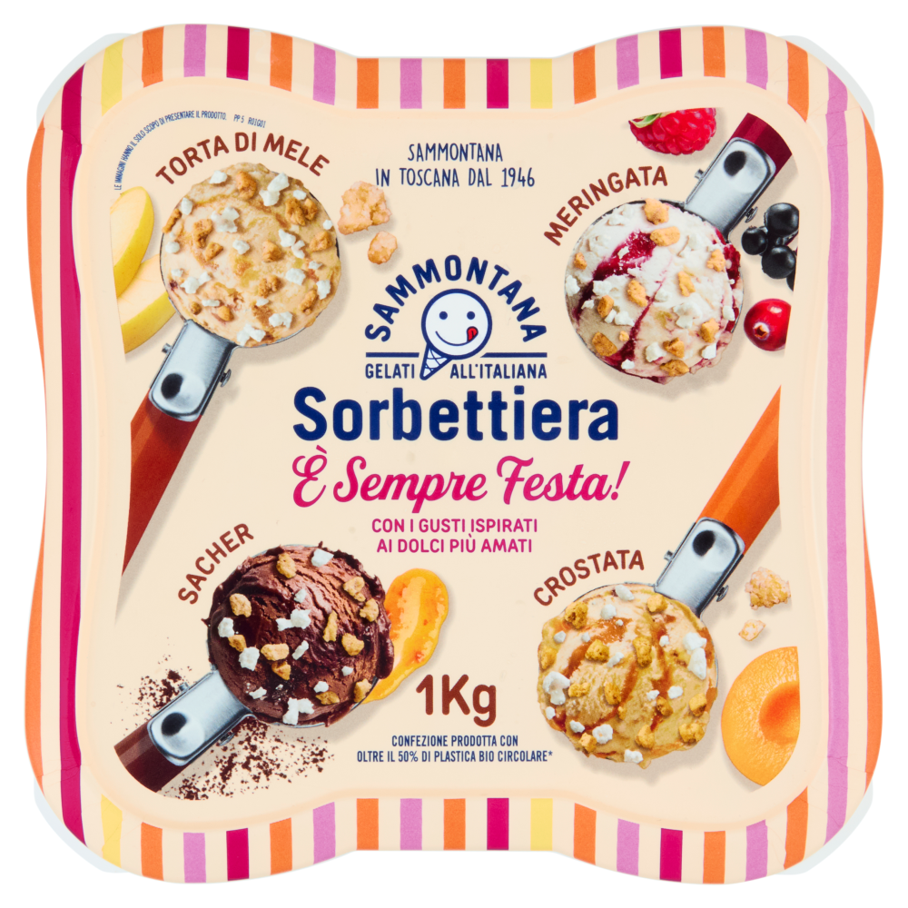 Sammontana Sorbettiera &Egrave; Sempre Festa! Torta di Mele, Meringata, Sacher, Crostata 1 Kg