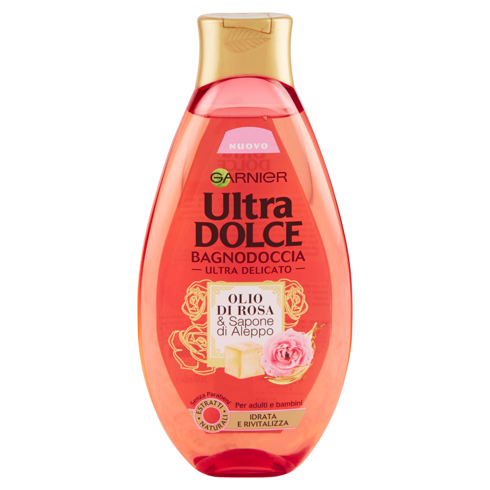 Garnier Ultra Dolce Olio di Rosa & Sapone di Aleppo Bagnodoccia Ultra Delicato 500 ml