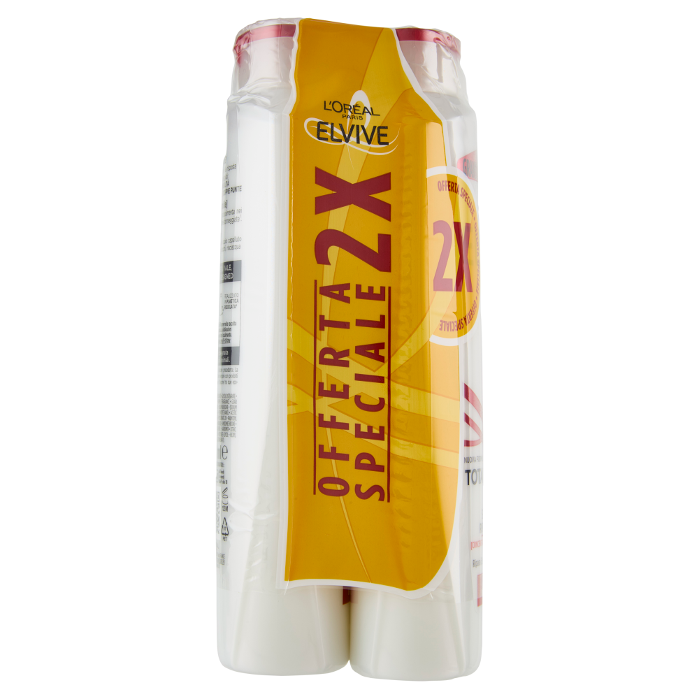 Elvive Total Repair 5 Shampoo Riparatore, per Capelli Danneggiati, 2 x 300 ml