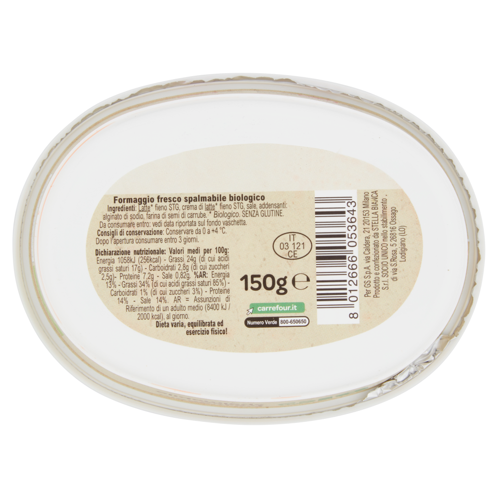 Carrefour Bio Formaggio fresco spalmabile 150 g