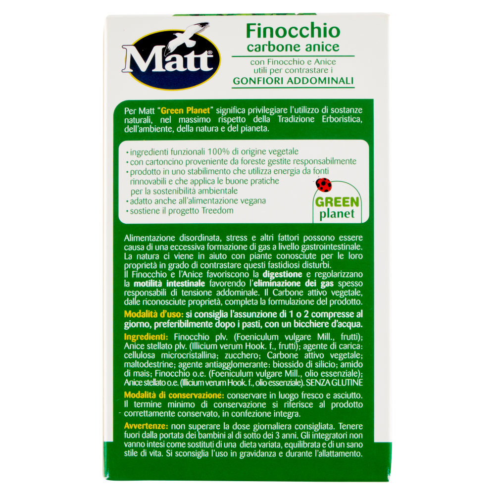 Matt Erboristeria Finocchio carbone anice 40 compresse 28 g