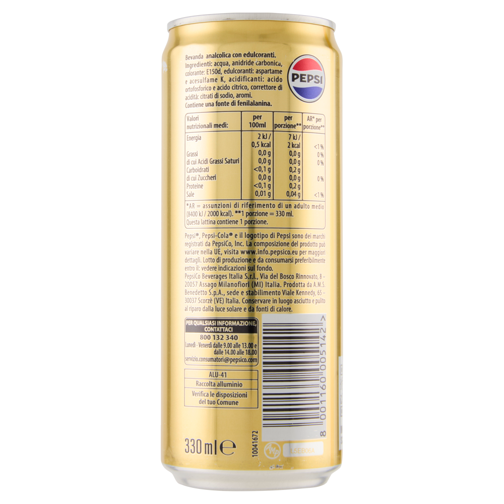 Pepsi Zero Zucchero Zero Caffeina 330 ml