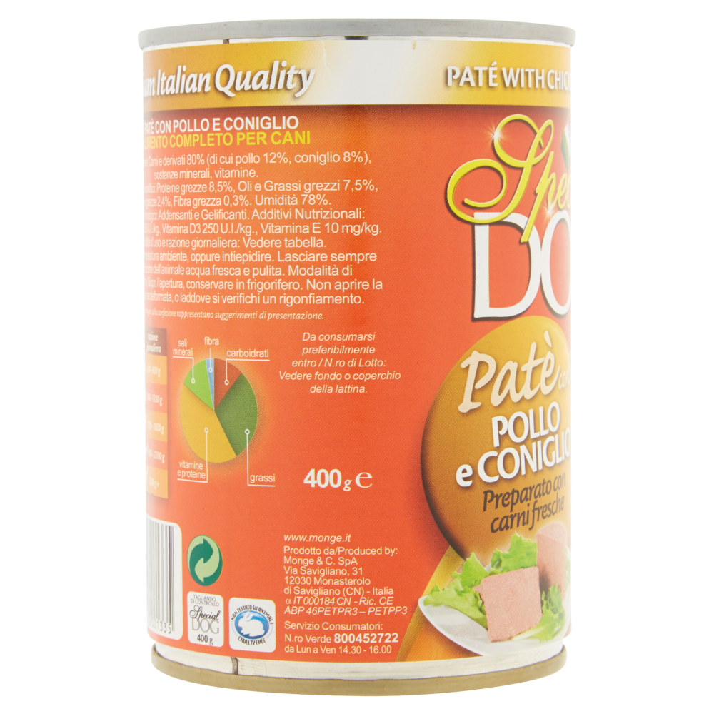 Special Dog Patè con pollo e coniglio 400 g