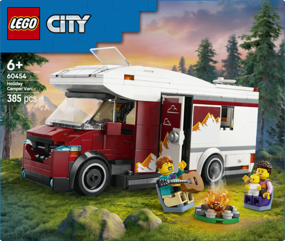 LEGO City 60454 Camper Van delle Vacanze d&rsquo;Avventura, Veicolo Giocattolo con 3 Minifigure e Accessori, Giochi per Bambini 6+
