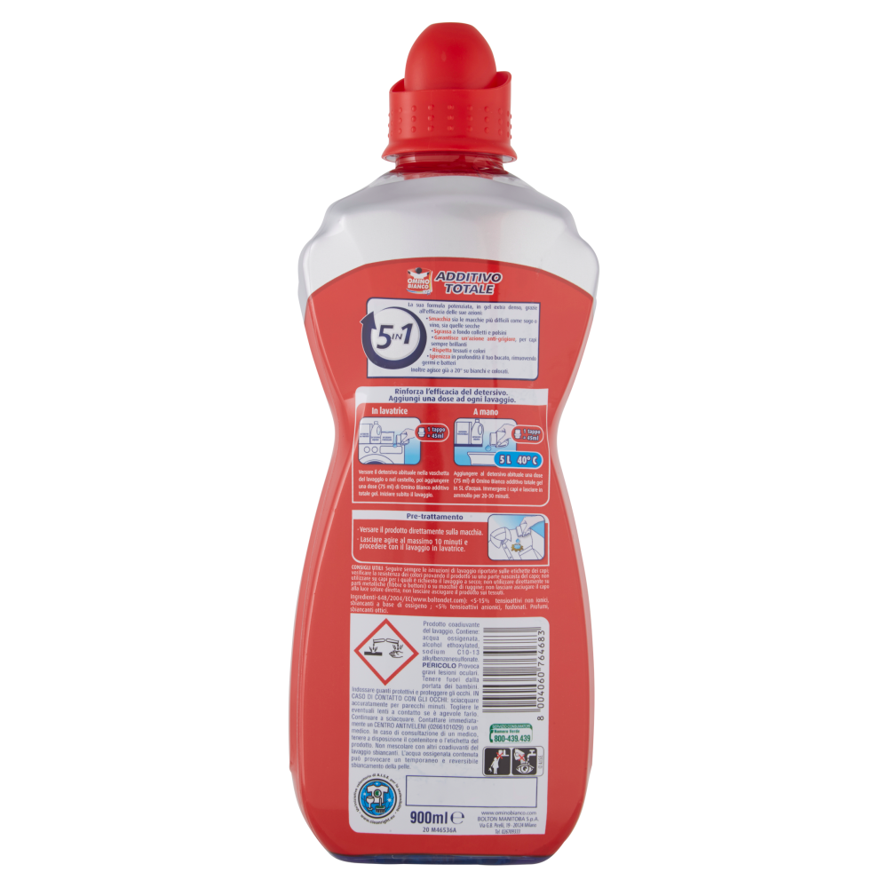 Omino Bianco 100 pi&ugrave; Additivo Totale 5in1 900 ml