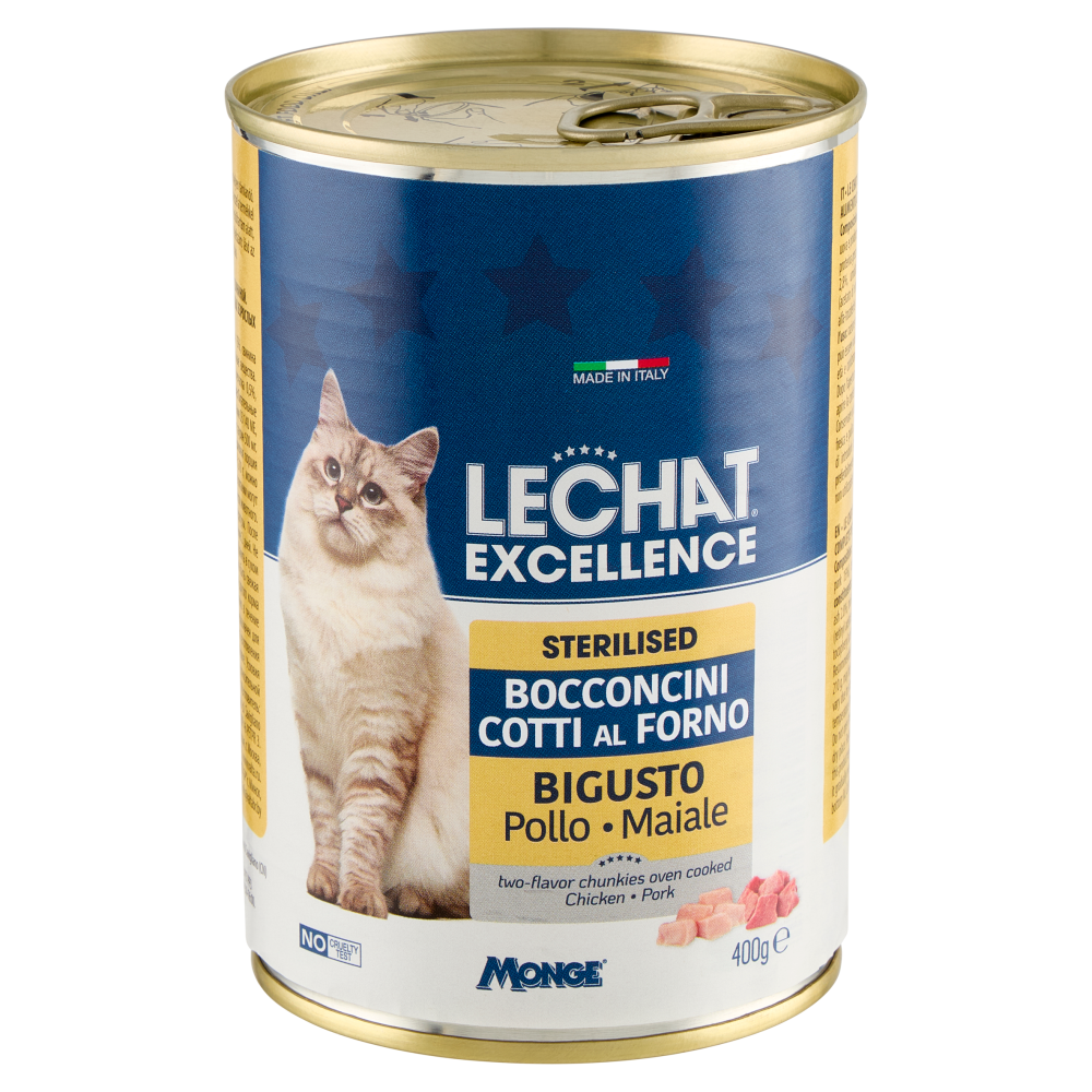 LeChat Excellence Sterilised Bocconcini Cotti al Forno Bigusto Pollo Maiale 400 g