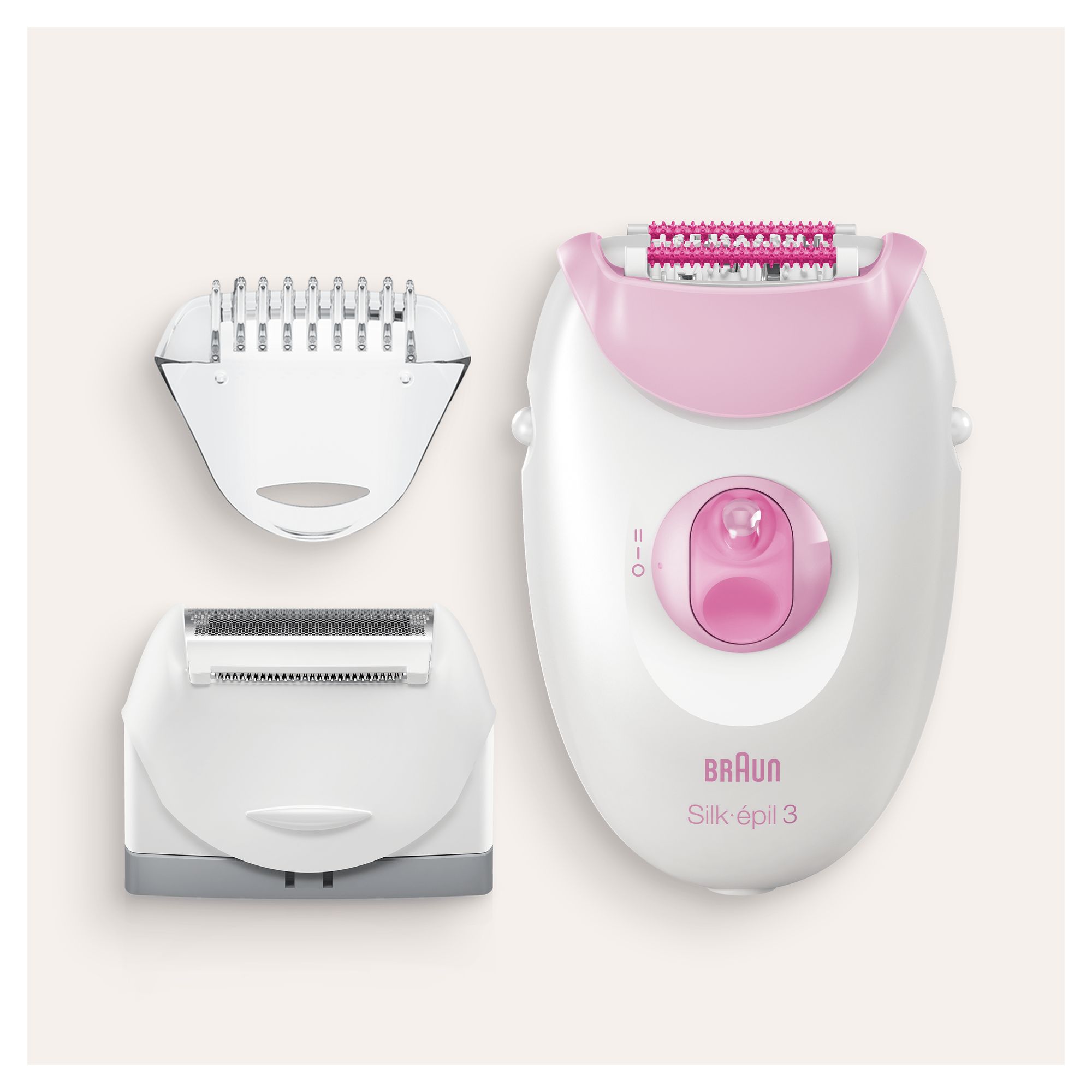 Braun Silk-&eacute;pil 3 Silk-?pil 3-270, Epilatore Donna Per La Rimozione Duratura Dei Peli - Bianco/Rosa