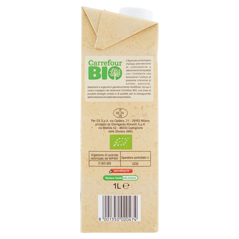 Carrefour Bio Latte Parzialmente Scremato 1 L