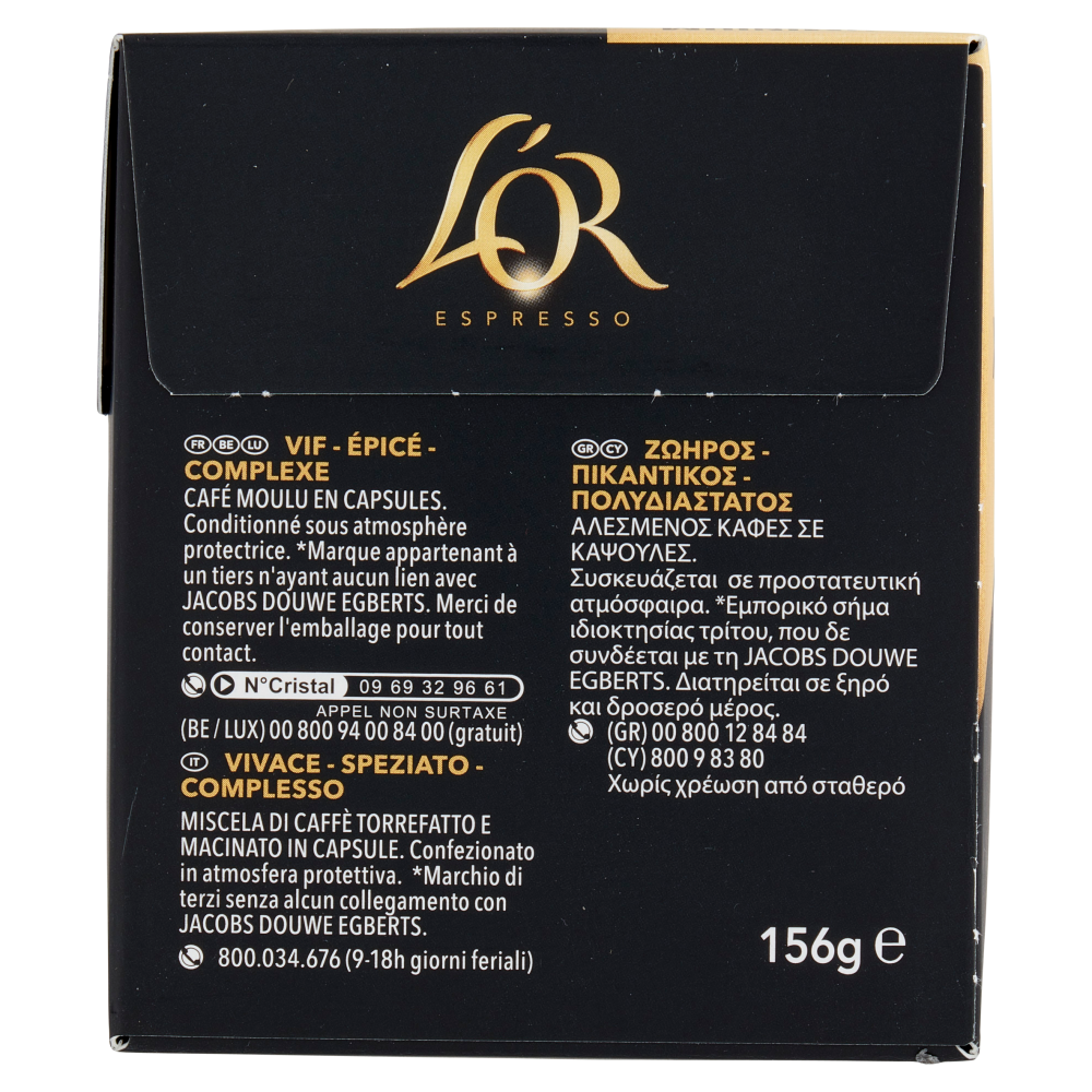 L'OR Ristretto 11- 30 Capsule Caffè Compatibili con Macchine Nespresso*® Original 156g