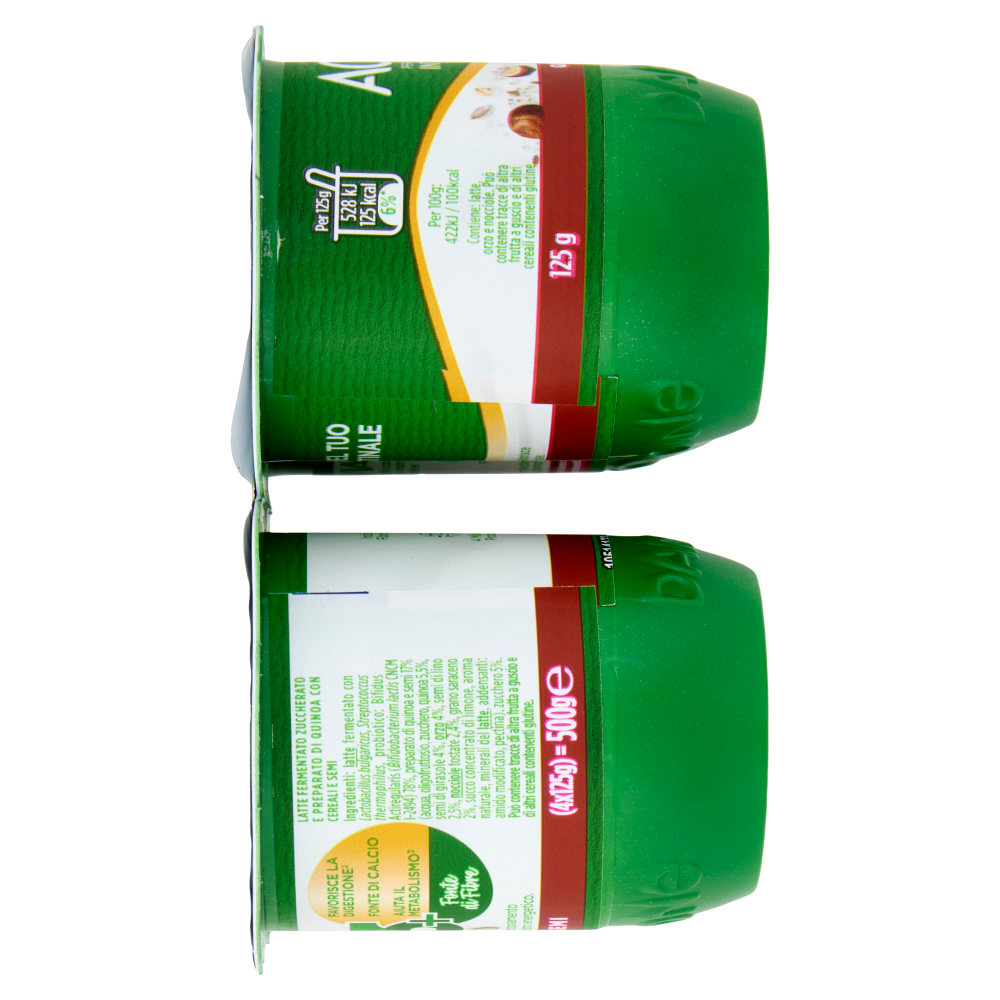 ACTIVIA Fibre Yogurt con Probiotico Bifidus, gusto Quinoa e Semi, 4x125g