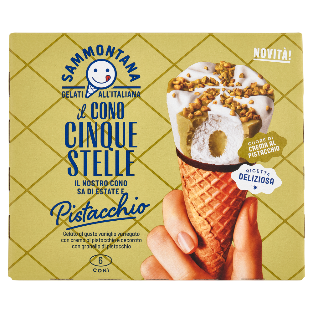 Sammontana il Cono Cinque Stelle Pistacchio 6 x 60 g