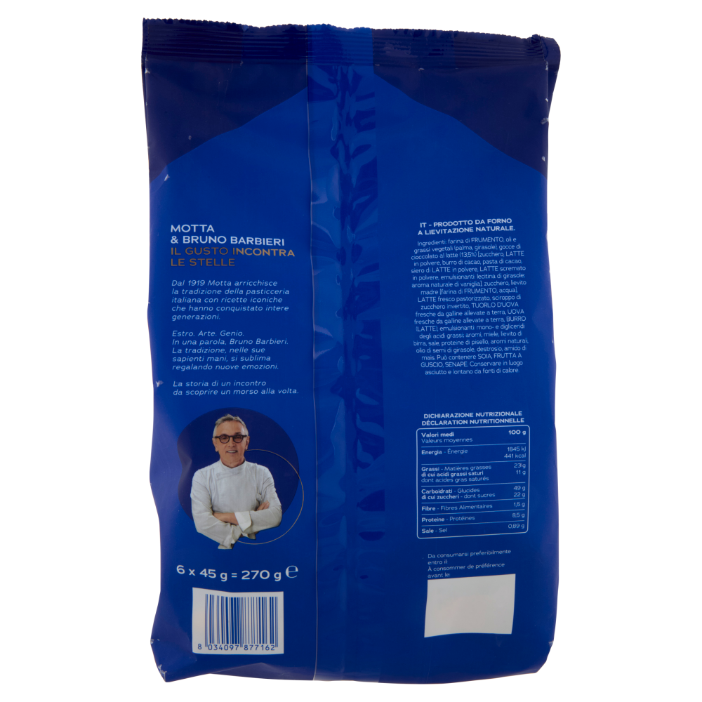 Motta Pain au Chocolat con Gocce di Cioccolato al Latte 6 x 45 g