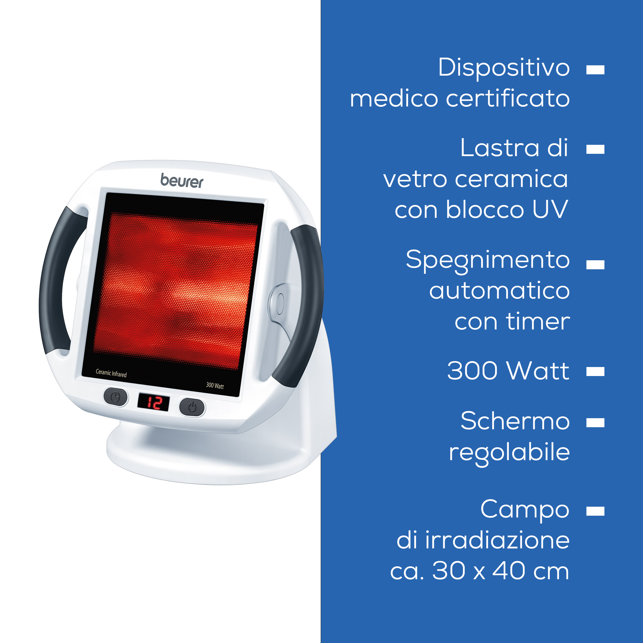 Beurer IL 50 - Lampada a Raggi Infrarossi efficace per il trattamento di Contratture Muscolari e Malanni di Stagione