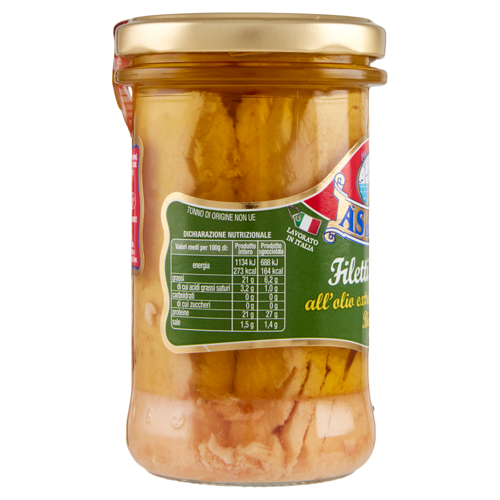 Asdomar Filetti di Tonno all'olio extravergine di oliva Biologico 250 g