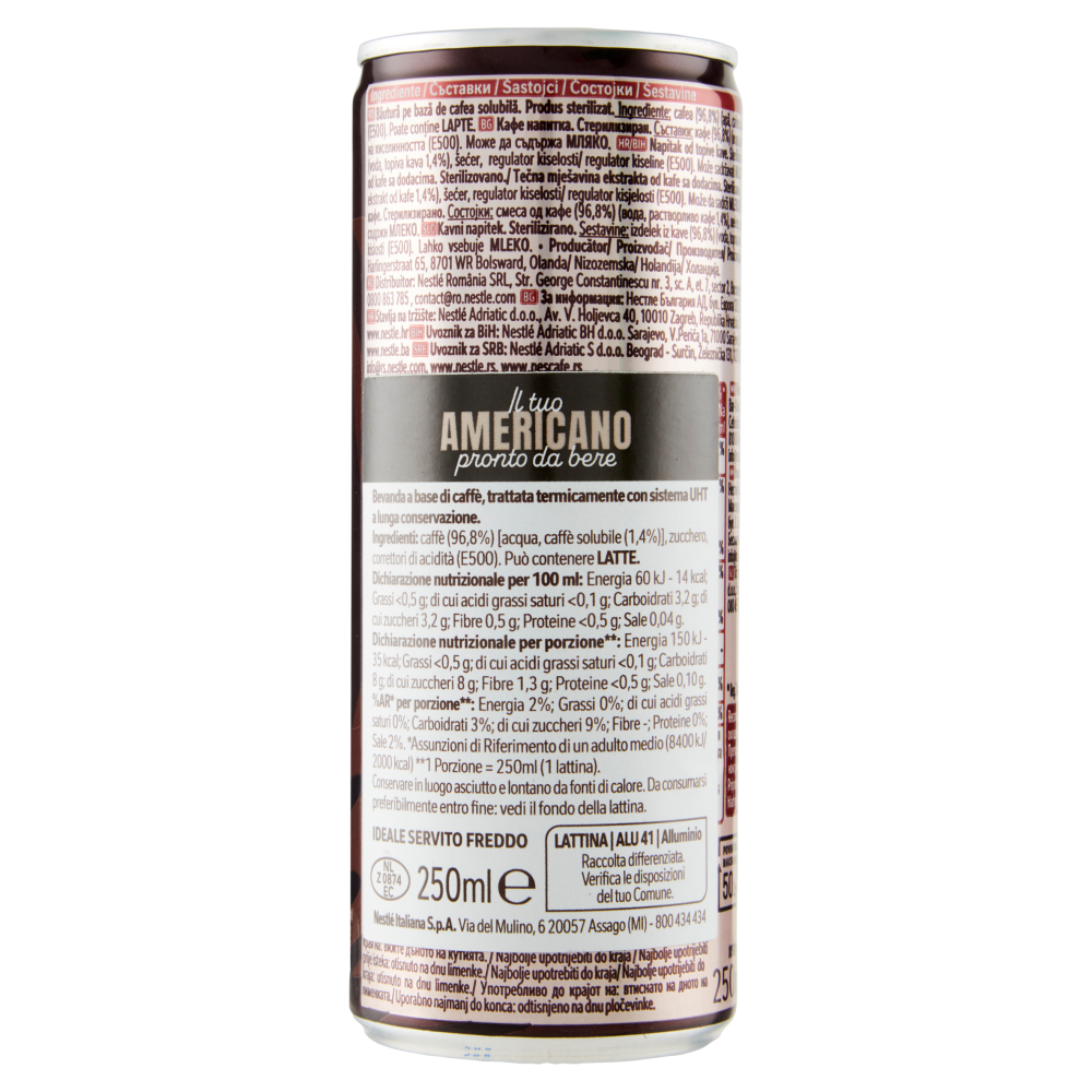 NESCAF&Eacute; Barista Style Americano Caff&egrave; Freddo 250ml