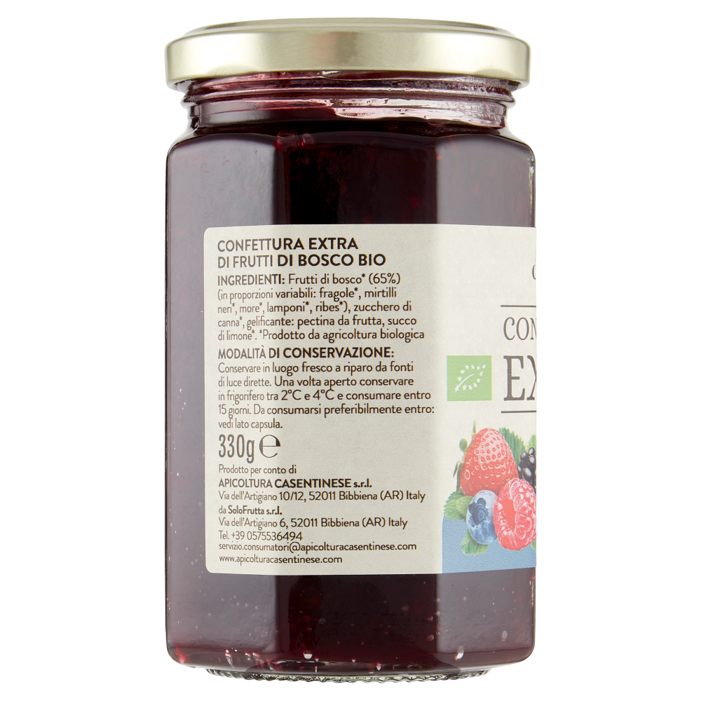 Apicoltura Casentinese Confettura Extra Bio Frutti di Bosco 330 g