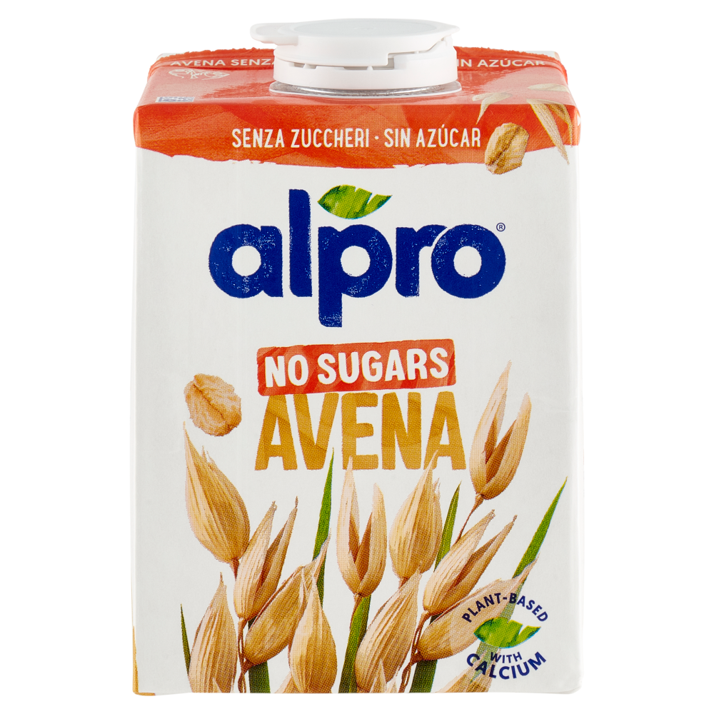 Alpro Senza Zuccheri Avena, Bevanda 100% Vegetale, Basso Contenuto di grassi, Senza Lattosio, 500ml
