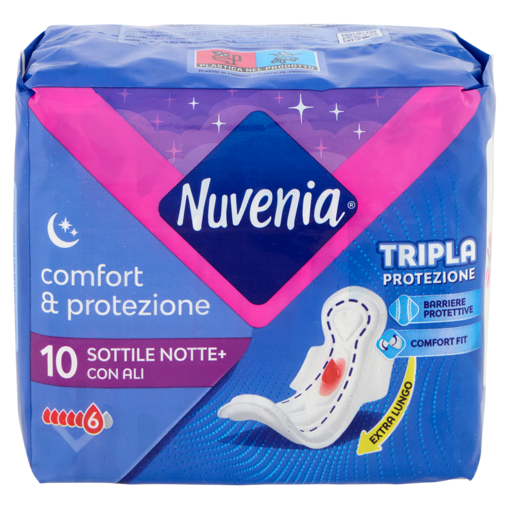 Nuvenia comfort & protezione Sottile Notte+ con Ali 10 pz