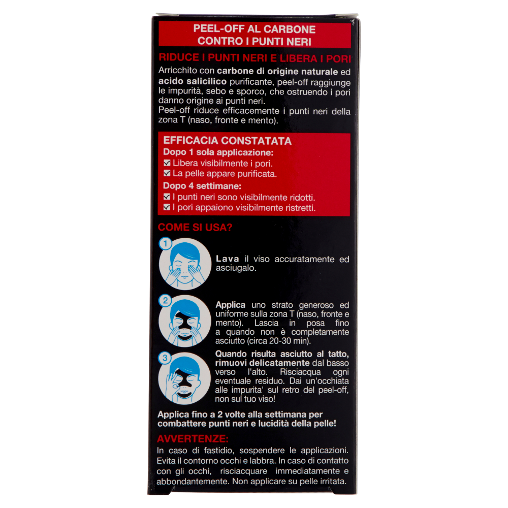 Garnier Skincare Maschera Peel Off contro i Punti Neri,Gel Detergente con Carbone e Acido Salicidico