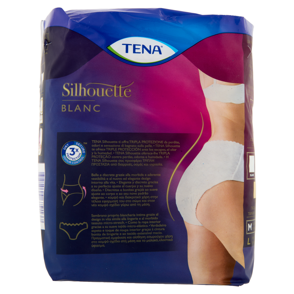 Tena Silhouette Vita Bassa Biancheria Intima Normal M Blanc 6 pz