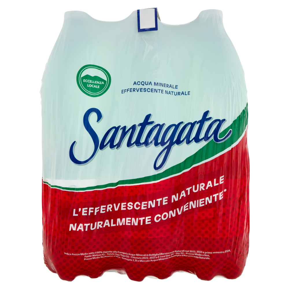 Santagata Acqua Minerale Effervescente Naturale 6 x 1,5 Litri